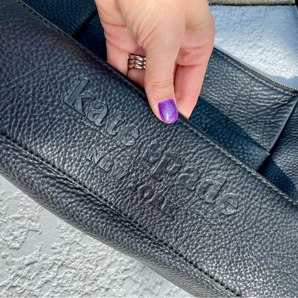 Kate Spade~ Black Leather Shoulder Bag - Picture 4 of 12